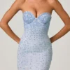 Robe de soirée Vesna à encolure en cœur et traîne en queue de poisson, bleu ciel Robe de soirée Vesna à encolure en cœur et traîne en queue de poisson, bleu ciel