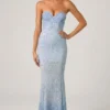 Robe de soirée Vesna à encolure en cœur et traîne en queue de poisson, bleu ciel Robe de soirée Vesna à encolure en cœur et traîne en queue de poisson, bleu ciel