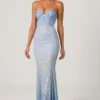 Robe de soirée Vesna à encolure en cœur et traîne en queue de poisson, bleu ciel Robe de soirée Vesna à encolure en cœur et traîne en queue de poisson, bleu ciel
