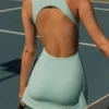 Robe de tennis Soft Active à dos nu, couleur Aqua Robe de tennis Soft Active à dos nu, couleur Aqua