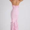 Robe dos nu à volants Mireya, rose pâle Robe dos nu à volants Mireya, rose pâle