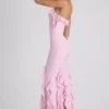 Robe dos nu à volants Mireya, rose pâle Robe dos nu à volants Mireya, rose pâle