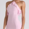 Robe dos nu à volants Mireya, rose pâle Robe dos nu à volants Mireya, rose pâle