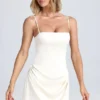 Robe drapée A-line Zoyna en ivoire Robe drapée A-line Zoyna en ivoire