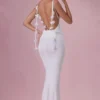 Robe drapée en jersey Alora, blanche