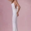 Robe drapée en jersey Alora, blanche