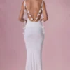 Robe drapée en jersey Alora, blanche