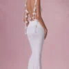 Robe drapée en jersey Alora, blanche