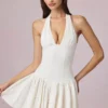 Robe Haddie en modal à broderie anglaise et dos nu, blanche Robe Haddie en modal à broderie anglaise et dos nu, blanche
