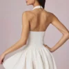 Robe Haddie en modal à broderie anglaise et dos nu, blanche Robe Haddie en modal à broderie anglaise et dos nu, blanche