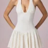 Robe Haddie en modal à broderie anglaise et dos nu, blanche Robe Haddie en modal à broderie anglaise et dos nu, blanche