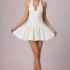 Robe Haddie en modal à broderie anglaise et dos nu, blanche Robe Haddie en modal à broderie anglaise et dos nu, blanche
