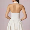 Robe Haddie en modal à broderie anglaise et dos nu, blanche Robe Haddie en modal à broderie anglaise et dos nu, blanche