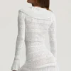 Robe Jolessa en maille pointelle à volants, blanche Robe Jolessa en maille pointelle à volants, blanche