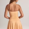 Robe Kelbie en modal froncé, coupe trapèze, couleur pêche Robe Kelbie en modal froncé, coupe trapèze, couleur pêche