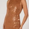 Robe longue Alyssia ornée, couleur bronze Robe longue Alyssia ornée, couleur bronze