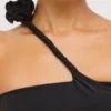 Robe longue asymétrique en jersey Kalina, découpes, couleur noire Robe longue asymétrique en jersey Kalina, découpes, couleur noire