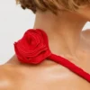Robe longue asymétrique en jersey Kalina rouge écarlate Robe longue asymétrique en jersey Kalina rouge écarlate