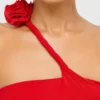 Robe longue asymétrique en jersey Kalina rouge écarlate Robe longue asymétrique en jersey Kalina rouge écarlate