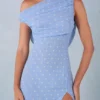 Robe longue asymétrique Nivara à imprimé pois bleus Robe longue asymétrique Nivara à imprimé pois bleus