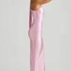 Robe longue asymétrique Sheril avec détail foulard, rose pâle Robe longue asymétrique Sheril avec détail foulard, rose pâle