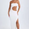 Robe longue bandeau à découpes Kaikoa en blanc Robe longue bandeau à découpes Kaikoa en blanc