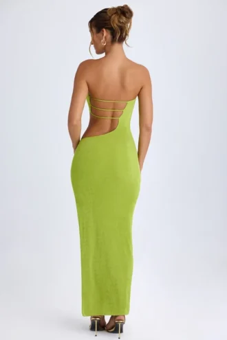 Robe longue bandeau à découpes Kaikoa, vert poire