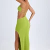 Robe longue bandeau à découpes Kaikoa, vert poire Robe longue bandeau à découpes Kaikoa, vert poire