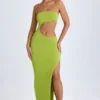 Robe longue bandeau à découpes Kaikoa, vert poire Robe longue bandeau à découpes Kaikoa, vert poire