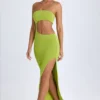 Robe longue bandeau à découpes Kaikoa, vert poire Robe longue bandeau à découpes Kaikoa, vert poire