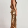 Robe longue bandeau Nottola à ornements 3D, couleur or Robe longue bandeau Nottola à ornements 3D, couleur or