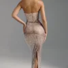 Robe longue bandeau ornée Amaya, couleur amande Robe longue bandeau ornée Amaya, couleur amande