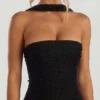 Robe longue bandeau ornée Belgravia en noir Robe longue bandeau ornée Belgravia en noir