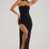 Robe longue bandeau ornée Belgravia en noir Robe longue bandeau ornée Belgravia en noir