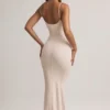 Robe longue à bretelles et encolure dégagée en modal Salma, imprimé rayé Robe longue à bretelles et encolure dégagée en modal Salma, imprimé rayé