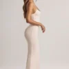 Robe longue à bretelles et encolure dégagée en modal Salma, imprimé rayé Robe longue à bretelles et encolure dégagée en modal Salma, imprimé rayé