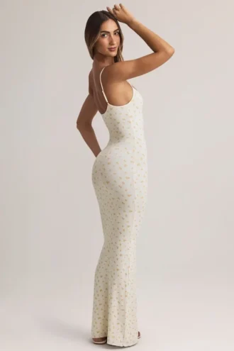 Robe longue à bretelles et encolure dégagée Salma en modal, imprimé floral