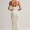Robe longue à bretelles et encolure dégagée Salma en modal, imprimé floral Robe longue à bretelles et encolure dégagée Salma en modal, imprimé floral