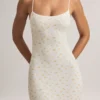 Robe longue à bretelles et encolure dégagée Salma en modal, imprimé floral Robe longue à bretelles et encolure dégagée Salma en modal, imprimé floral