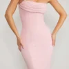 Robe longue à col bénitier et bandeau orné Palermo, couleur Blush Robe longue à col bénitier et bandeau orné Palermo, couleur Blush