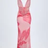 Robe longue à col bénitier et détails métalliques Taveuni, imprimé orchidée rose Robe longue à col bénitier et détails métalliques Taveuni, imprimé orchidée rose