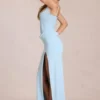 Robe longue corset en dentelle Zalia, bleu poudré Robe longue corset en dentelle Zalia, bleu poudré