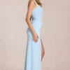 Robe longue corset en dentelle Zalia, bleu poudré Robe longue corset en dentelle Zalia, bleu poudré