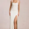 Robe longue corset en dentelle Zalia, couleur ivoire Robe longue corset en dentelle Zalia, couleur ivoire
