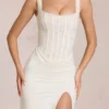 Robe longue corset en dentelle Zalia, couleur ivoire Robe longue corset en dentelle Zalia, couleur ivoire