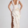 Robe longue corset à volants Ambrosia, couleur ivoire Robe longue corset à volants Ambrosia, couleur ivoire