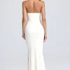Robe longue corset à volants et bandeau Tallullah, couleur ivoire Robe longue corset à volants et bandeau Tallullah, couleur ivoire