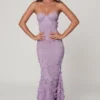 Robe longue corsetée à lacets Amal, couleur lilas Robe longue corsetée à lacets Amal, couleur lilas