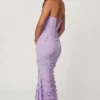 Robe longue corsetée à lacets Amal, couleur lilas Robe longue corsetée à lacets Amal, couleur lilas