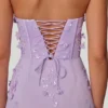 Robe longue corsetée à lacets Amal, couleur lilas Robe longue corsetée à lacets Amal, couleur lilas
